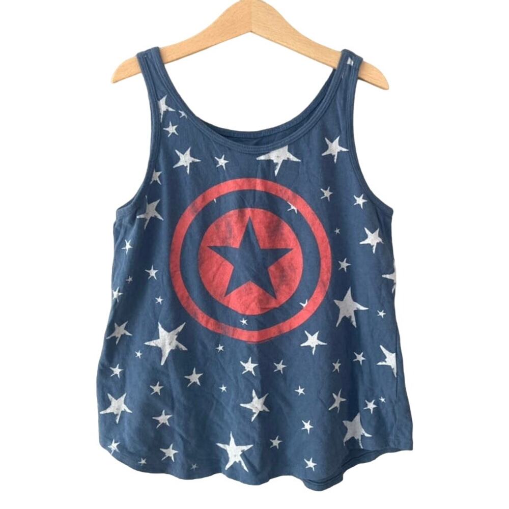 Love + Art Captain Marvel Tank Top - Red White Blue - Large 10